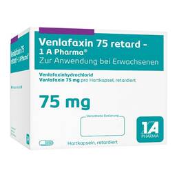 Abbildung: Venlafaxin-1A Pharma 75 mg Hartkapseln retard 50 St, Retard-Kapseln PZN 15423947