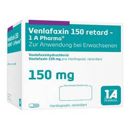 Abbildung: Venlafaxin-1A Pharma 150 mg Hartkapseln retard 50 St, Retard-Kapseln PZN 15423982