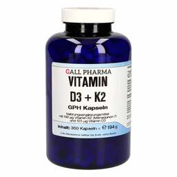 Abbildung: Vitamin D3 + K2 GPH Kapseln 360 St, Kapseln PZN 15427388