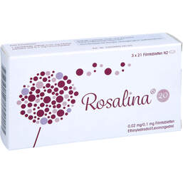 Abbildung: Rosalina 20 0,02 mg / 0,1 mg Filmtabletten 63 St, Filmtabletten PZN 15432099