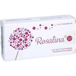 Abbildung: Rosalina 30 0,03 mg / 0,15 mg Filmtabletten 63 St, Filmtabletten PZN 15432142