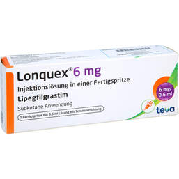 Abbildung: Lonquex 6 mg Injektionslösung in einer Fertigspritze 1 St, Injektionslösung PZN 15434000
