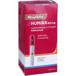 Abbildung: Humira 40 mg / 0,4 ml Injektionslösung im Fertigpen 6 St, Injektionslösung PZN 15434075
