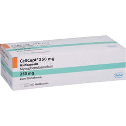 Abbildung: Cellcept 250 mg Kapseln 300 St, Hartkapseln PZN 15434112