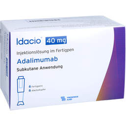 Abbildung: Idacio 40 mg / 0,8 ml Injektion -Lösung im Fertipen 6 St, Injektionslösung PZN 15434520