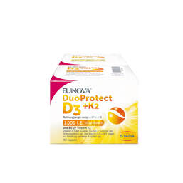 Abbildung: Eunova Duoprotect D3 + K2 1.000 I.E. / 80 µg Kapseln Kombi Kapseln, 2X90 St PZN 15436766