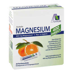 Abbildung: Magnesium 400 direkt Orange Portionssticks 20X2.1 g, Granulat PZN 15529887