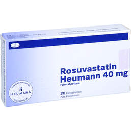 Abbildung: Rosuvastatin Heumann 40 mg Filmtabletten 30 St, Filmtabletten PZN 15529924