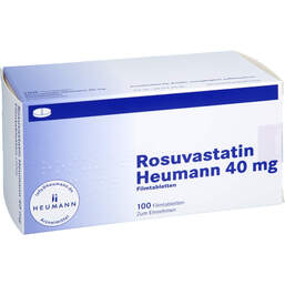 Abbildung: Rosuvastatin Heumann 40 mg Filmtabletten 100 St, Filmtabletten PZN 15529953