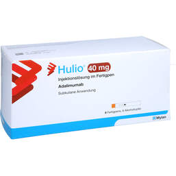 Abbildung: Hulio 40 mg / 0,8 ml Injektionslösung im Fertigpen 6 St, Injektionslösung PZN 15530063