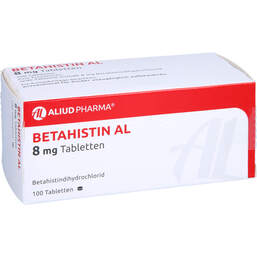 Abbildung: Betahistin AL 8 mg Tabletten 100 St, Tabletten PZN 15563660