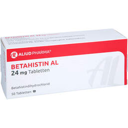 Abbildung: Betahistin AL 24 mg Tabletten 50 St, Tabletten PZN 15563720