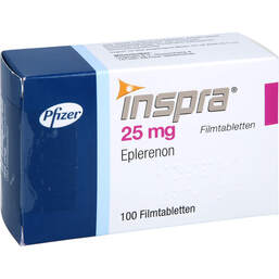 Abbildung: Inspra 25 mg Filmtabletten 100 St, Filmtabletten PZN 15568261