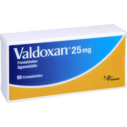 Abbildung: Valdoxan 25 mg Filmtabletten 98 St, Filmtabletten PZN 15570743