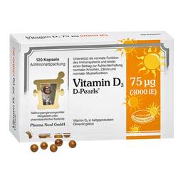 Abbildung: Vitamin D3 75 µg Pharma Nord D-Pearls Kapseln 120 St, Kapseln PZN 15570861