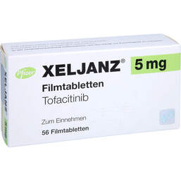 Abbildung: Xeljanz 5 mg Filmtabletten 56 St, Filmtabletten PZN 15571470