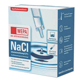 Abbildung: Wepa Inhalationslösung Nacl 0,9% Inhalationslösung, 20X2.5 ml PZN 15572096