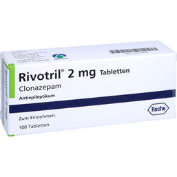 Abbildung: Rivotril 2 mg Tabletten 100 St, Tabletten PZN 15573428