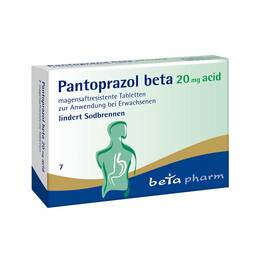 Abbildung: Pantoprazol beta 20 mg acid magensaftresistent Tabletten Tabletten magensaftresistent, 7 St PZN 15577308