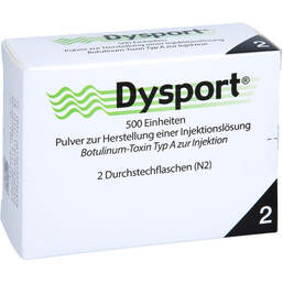 Abbildung: Dysport 500 Einheiten Pulver zur Herstellung einer Injektionslösung 2 St, Pulver zur Herstellung einer Injektionslösung PZN 15579247