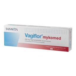 Abbildung: Vagiflor mykomed 200 mg Vaginaltabletten Vaginaltabletten, 3 St PZN 15579773