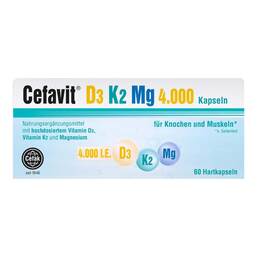 Abbildung: Cefavit D3 K2 Mg 4.000 I.E. Hartkapseln 60 St, Hartkapseln PZN 15580150