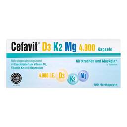 Abbildung: Cefavit D3 K2 Mg 4.000 I.E. Hartkapseln 100 St, Hartkapseln PZN 15580167