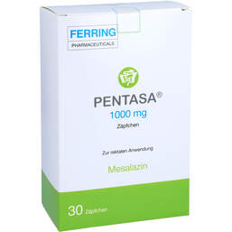 Abbildung: Pentasa 1.000 mg Zäpfchen 30 St, Suppositorien PZN 15585650