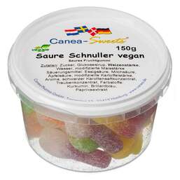 Abbildung: Saure Schnuller vegan Canea-Sweets 150 g, Bonbons PZN 15586164