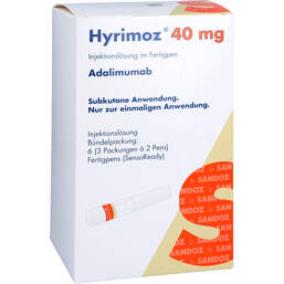 Abbildung: Hyrimoz 40 mg / 0,8 ml Injektionslösung im Fertigpen 6 St, Injektionslösung PZN 15607535