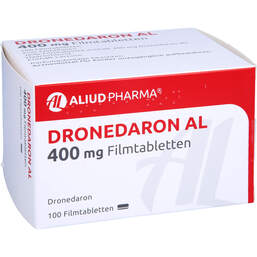 Abbildung: Dronedaron AL 400 mg Filmtabletten 100 St, Filmtabletten PZN 15609876