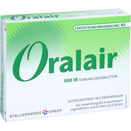 Abbildung: Oralair 5-Gräser Fortsetzung 300 IR Sublingualtab. 90 St, Sublingualtabletten PZN 15610589
