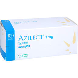 Abbildung: Azilect 1 mg Tabletten 100 St, Tabletten PZN 15612476