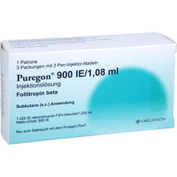 Abbildung: Puregon 900 I.E. / 1,08 ml Injektion -Lösung i.Pat. + 9 Nad. 1 St, Injektionslösung PZN 15612683