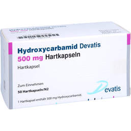 Abbildung: Hydroxycarbamid Devatis 500 mg Hartkapseln 50 St, Hartkapseln PZN 15613174