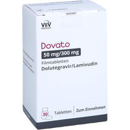 Abbildung: Dovato 50 mg / 300 mg Filmtabletten 1X30 St, Filmtabletten PZN 15613501