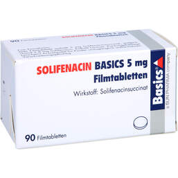Abbildung: Solifenacin Basics 5 mg Filmtabletten 90 St, Filmtabletten PZN 15616936