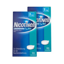 Abbildung: Nicotinell Lutschtabletten 1 mg Mint zuckerfrei Lutschtabletten, 2X96 St PZN 15617456