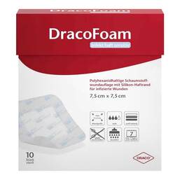 Abbildung: Dracofoam Infekt haft sensitiv Wundauf.12,5x12,5cm 10 St, Verband PZN 15623310