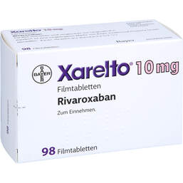 Abbildung: Xarelto 10 mg Filmtabletten 98 St, Filmtabletten PZN 15626082