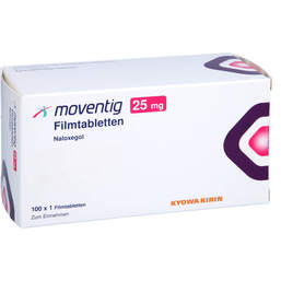 Abbildung: Moventig 25 mg Filmtabletten 100 St, Filmtabletten PZN 15628537