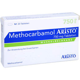 Abbildung: Methocarbamol Aristo 750 mg Tabletten 20 St, Tabletten PZN 15629643