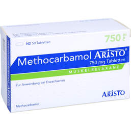 Abbildung: Methocarbamol Aristo 750 mg Tabletten 50 St, Tabletten PZN 15629666