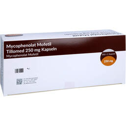 Abbildung: Mycophenolat Mofetil Tillomed 250 mg Kapseln 300 St, Kapseln PZN 15635282