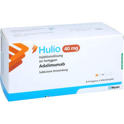 Abbildung: Hulio 40 mg / 0,8 ml Injektionslösung im Fertigpen 6 St, Injektionslösung PZN 15637080