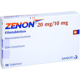 Abbildung: Zenon 20 mg / 10 mg Filmtabletten 30 St, Filmtabletten PZN 15638760