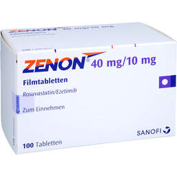 Abbildung: Zenon 40 mg / 10 mg Filmtabletten 100 St, Filmtabletten PZN 15638814
