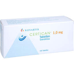 Abbildung: Certican 1 mg Tabletten 100 St, Tabletten PZN 15656189