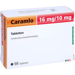 Abbildung: Caramlo 16 mg / 10 mg Tabletten 98 St, Tabletten PZN 15656309