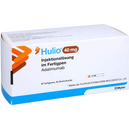 Abbildung: Hulio 40 mg / 0,8 ml Injektionslösung im Fertigpen 6 St, Injektionslösung PZN 15659087